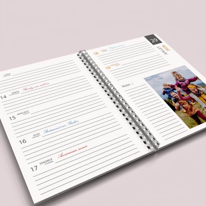Agenda photo personnalisé