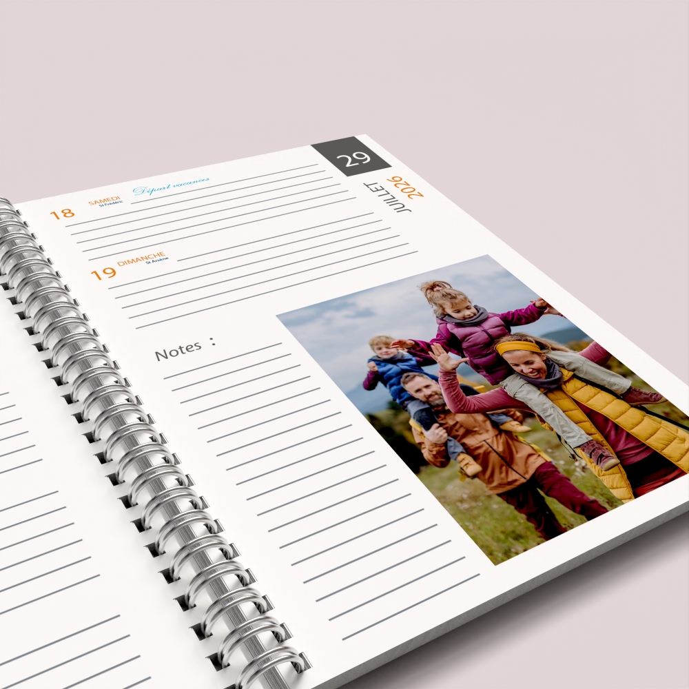 Agenda photo personnalisé