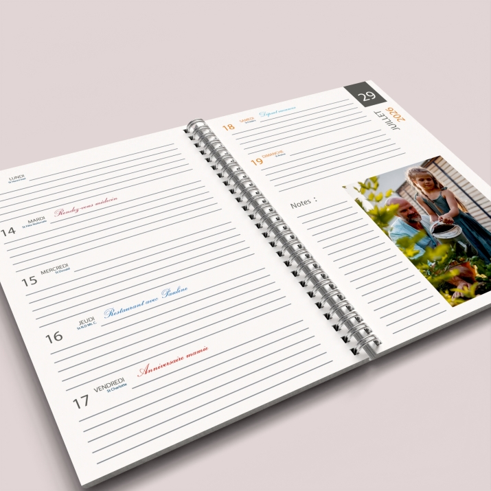 Agenda photo personnalisé