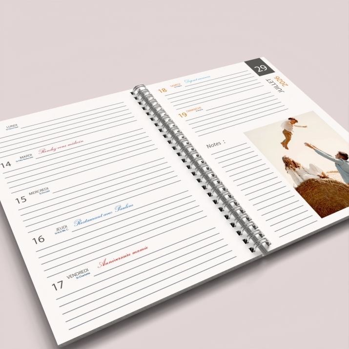Agenda photo personnalisé