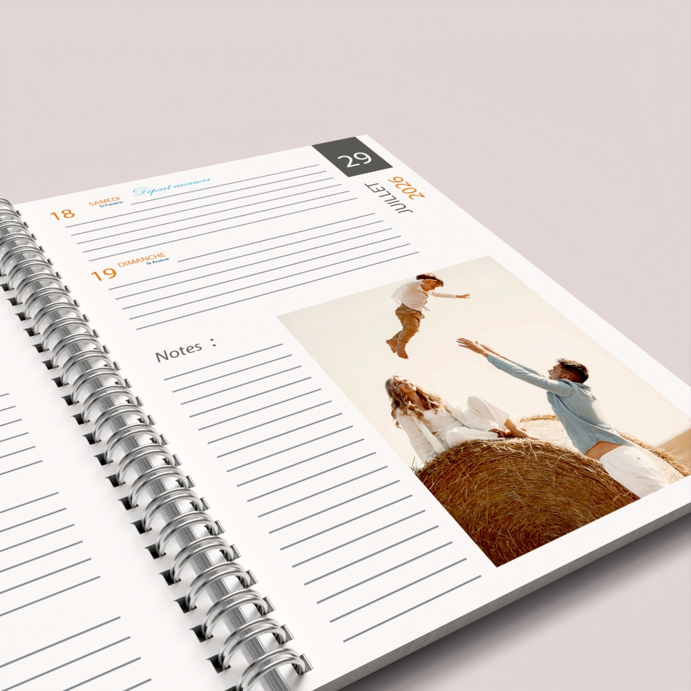 Agenda photo personnalisé