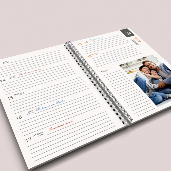 Agenda photo personnalisé