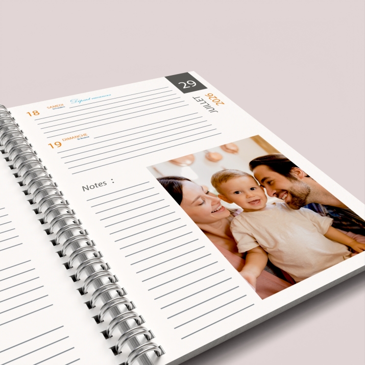 Agenda photo personnalisé