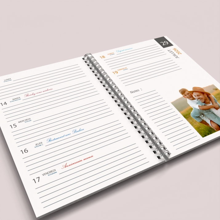 Agenda photo personnalisé