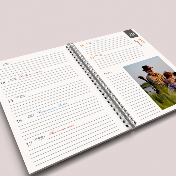 Agenda photo personnalisé