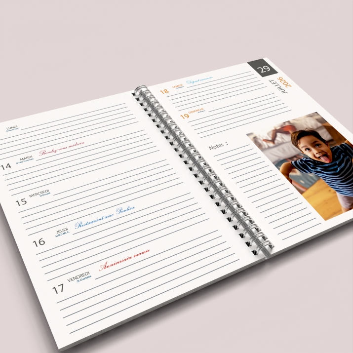 Agenda photo personnalisé