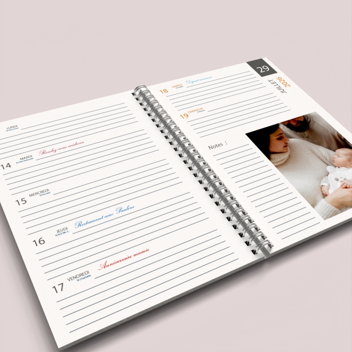 Agenda photo personnalisé