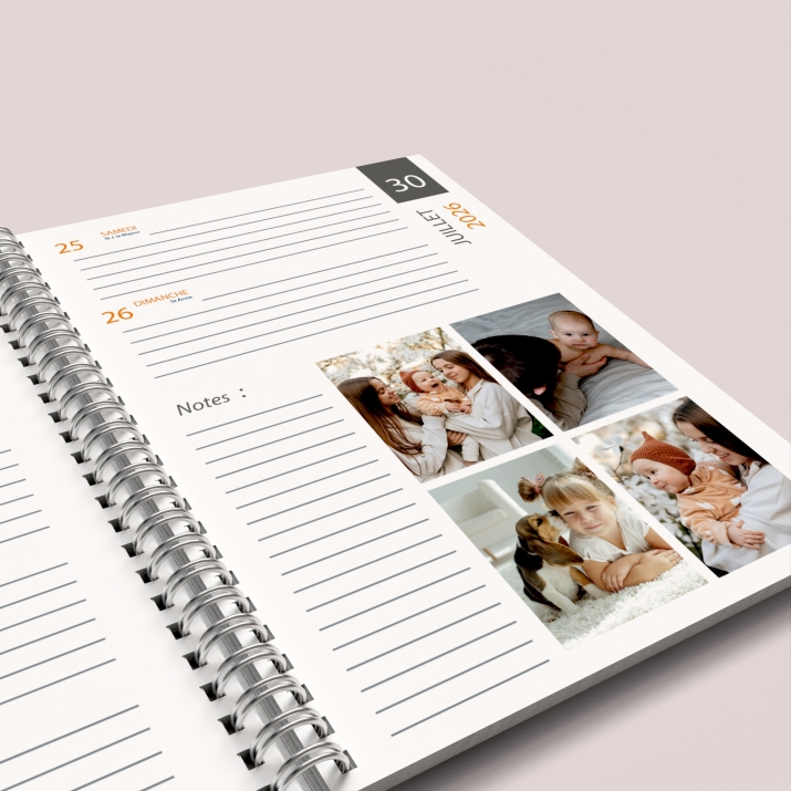 Agenda photo personnalisé