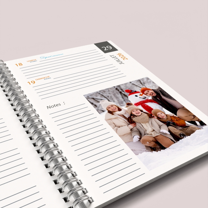 Agenda photo personnalisé