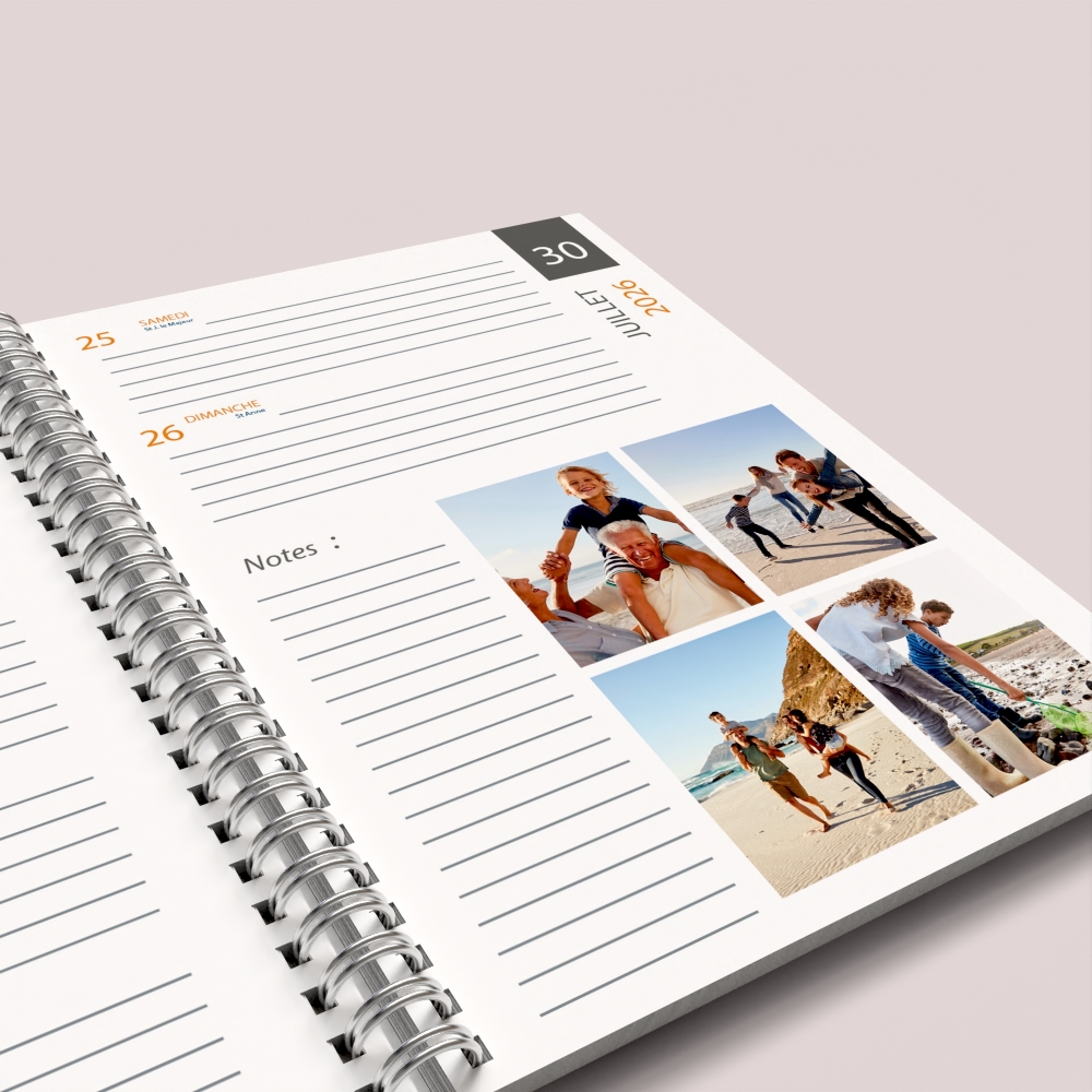 Agenda photo personnalisé