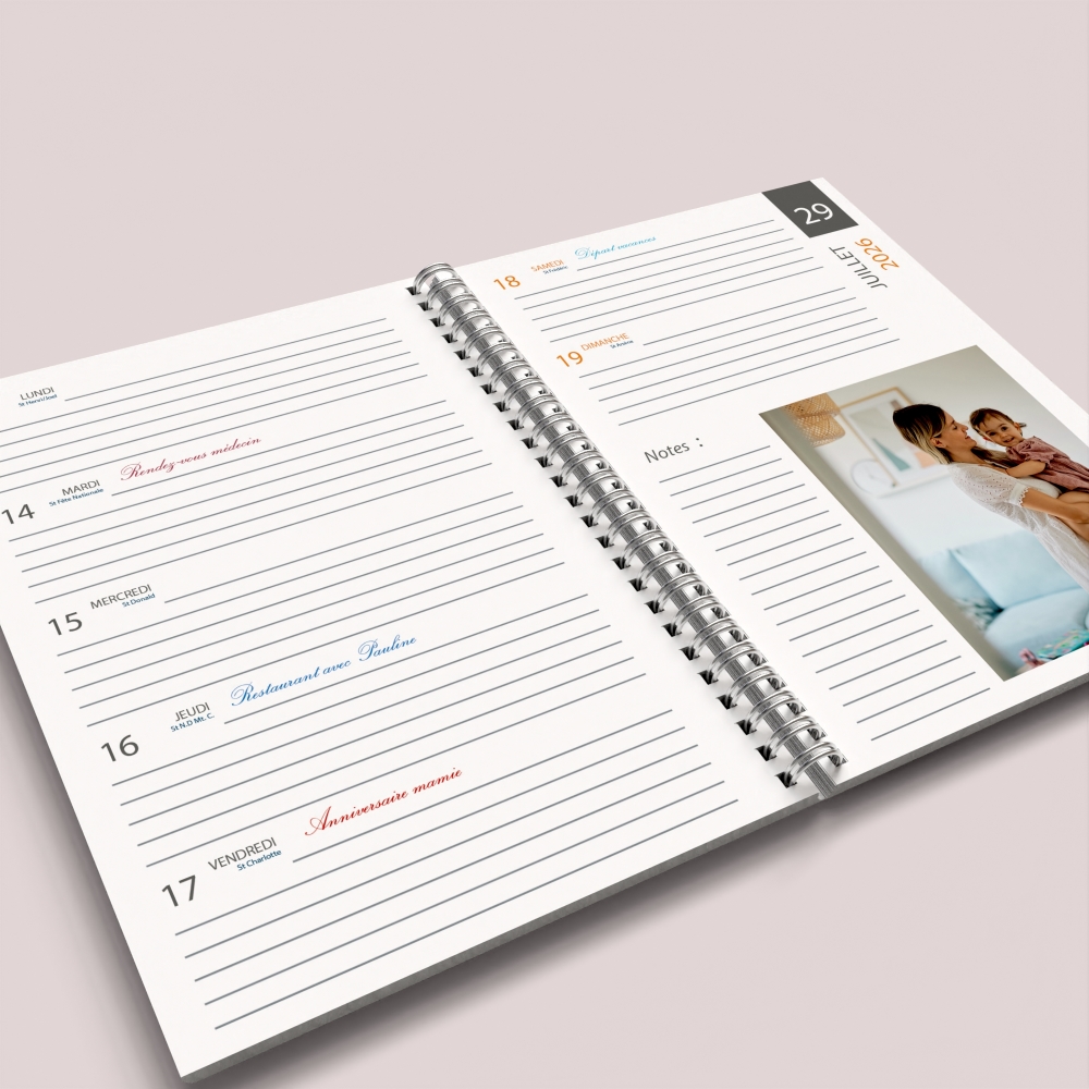 Agenda photo personnalisé