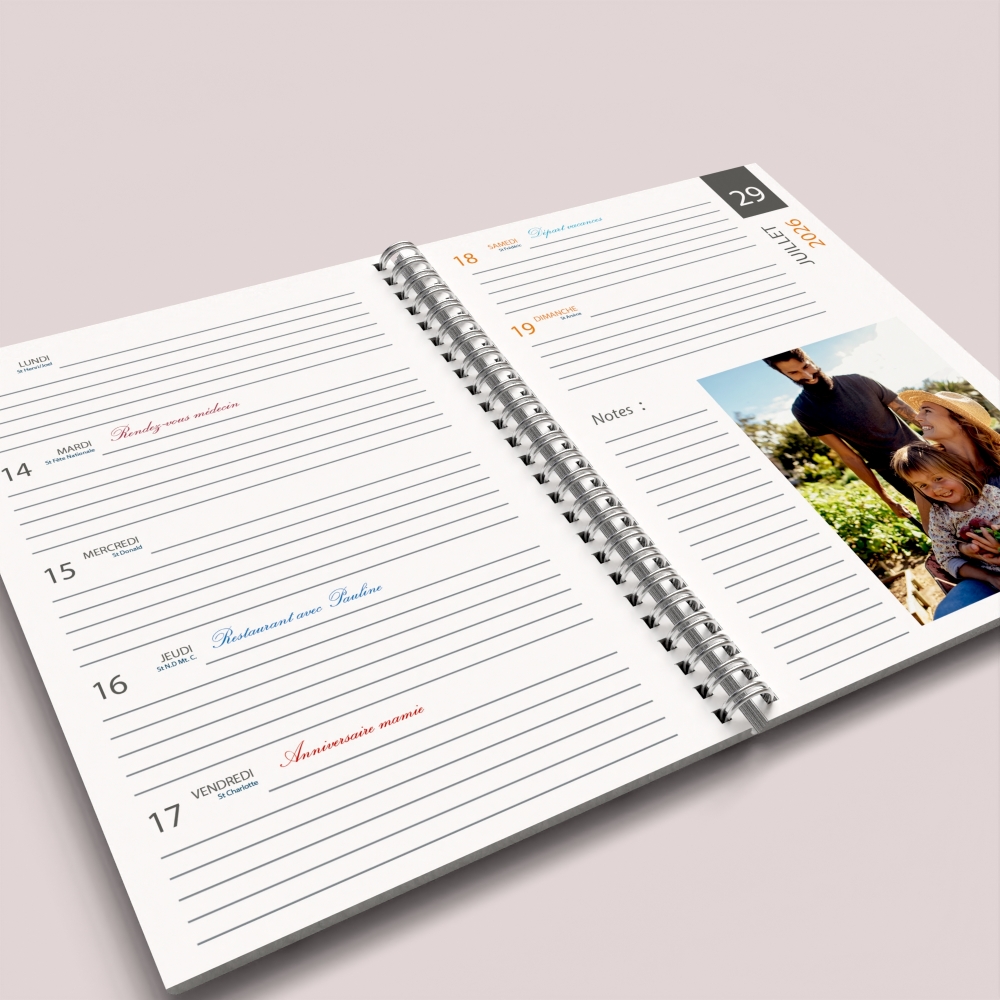 Agenda photo personnalisé