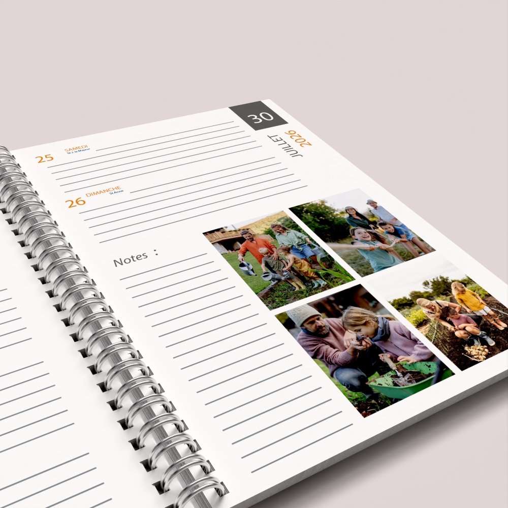 Agenda photo personnalisé