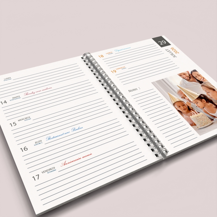 Agenda photo personnalisé
