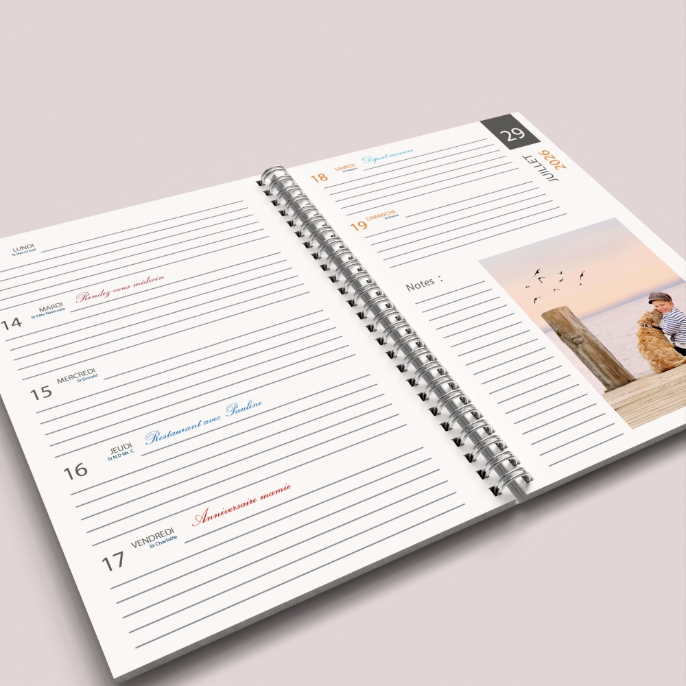 Agenda photo personnalisé