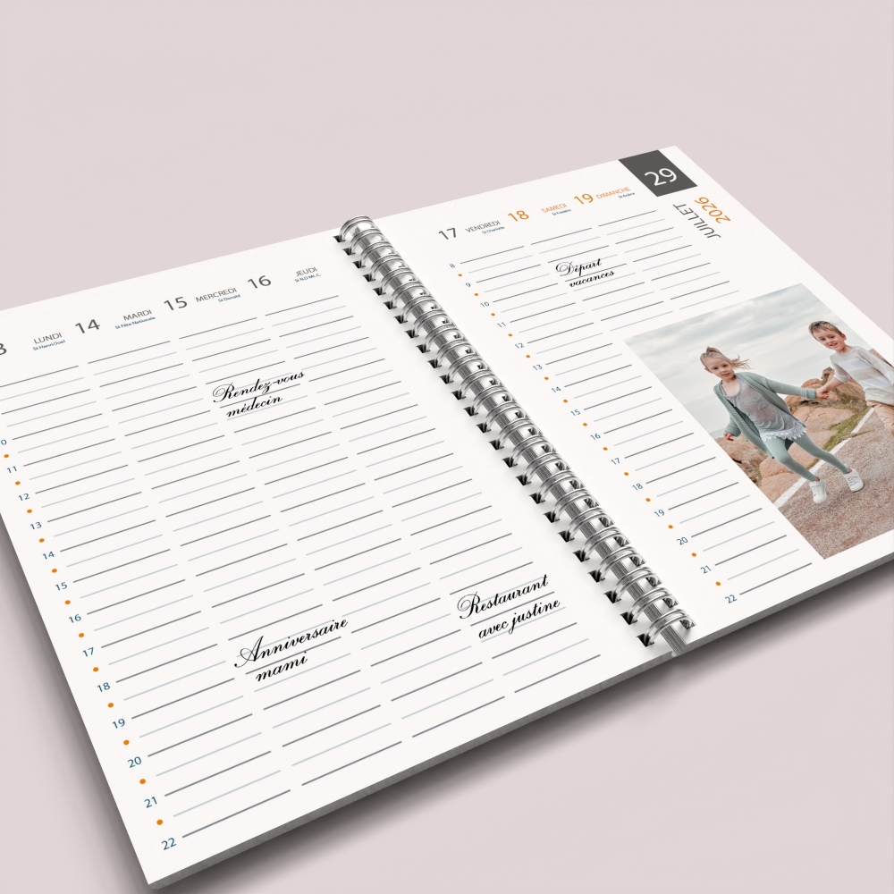 Agenda photo personnalisé