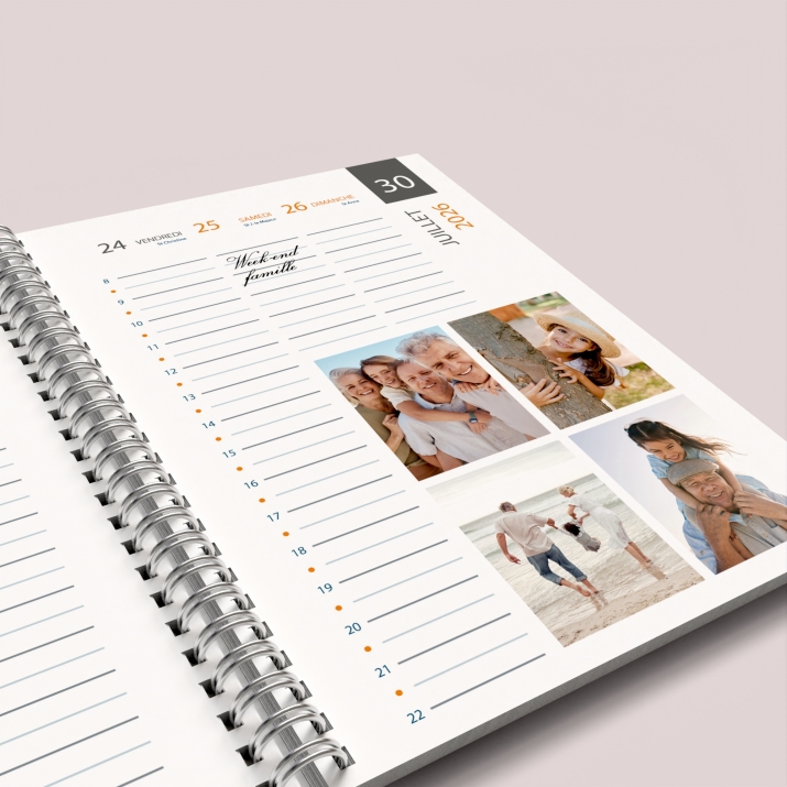 Agenda photo personnalisé