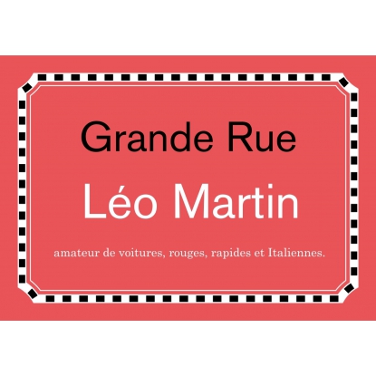 Plaque de rue personnalisée