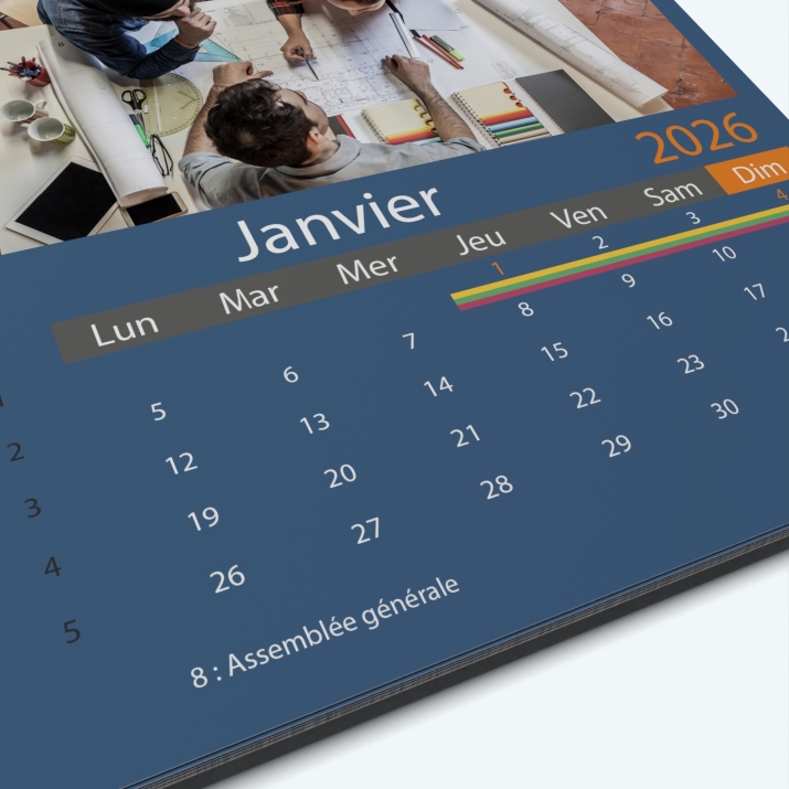 Calendrier photo Classic - Grille calendaire personnalisable