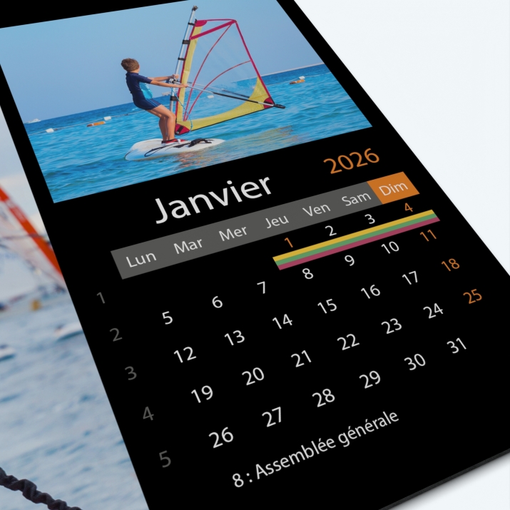 Calendrier photo "PANO" - Grille calendaire personnalisable
