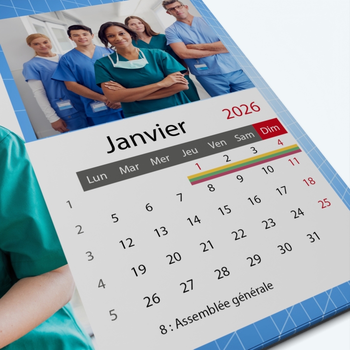 Calendrier photo "PANO" - Grille calendaire personnalisable