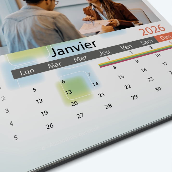Calendrier photo Classic - Grille calendaire personnalisable