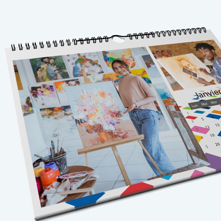 Calendrier photo "PANO" - Nombre de photos, logos et texte illimité