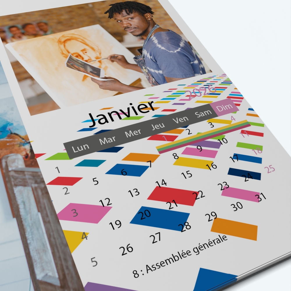 Calendrier photo "PANO" - Grille calendaire personnalisable
