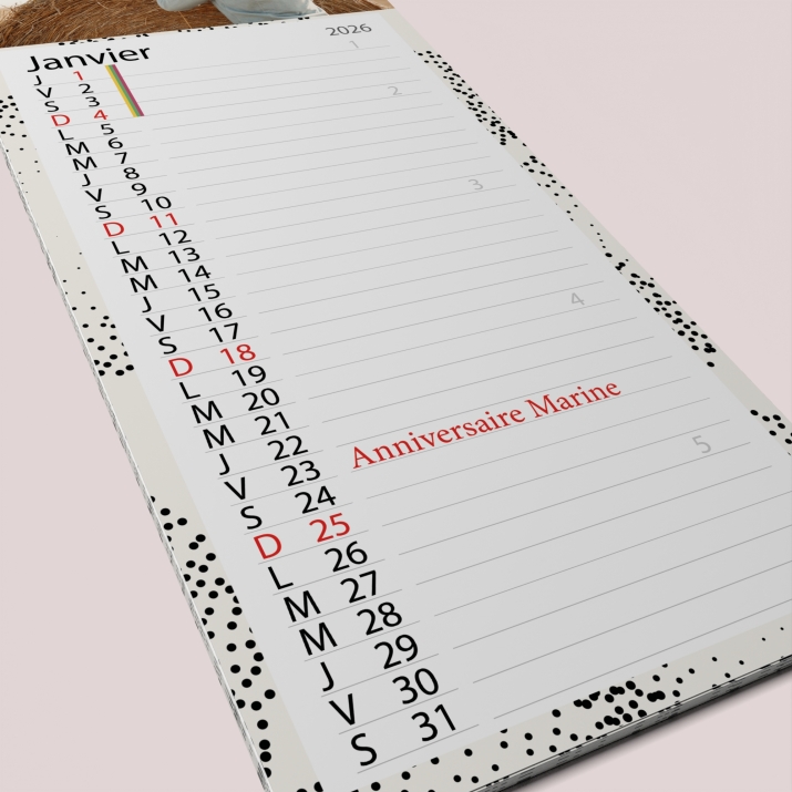 Calendrier photo mural Cuisine