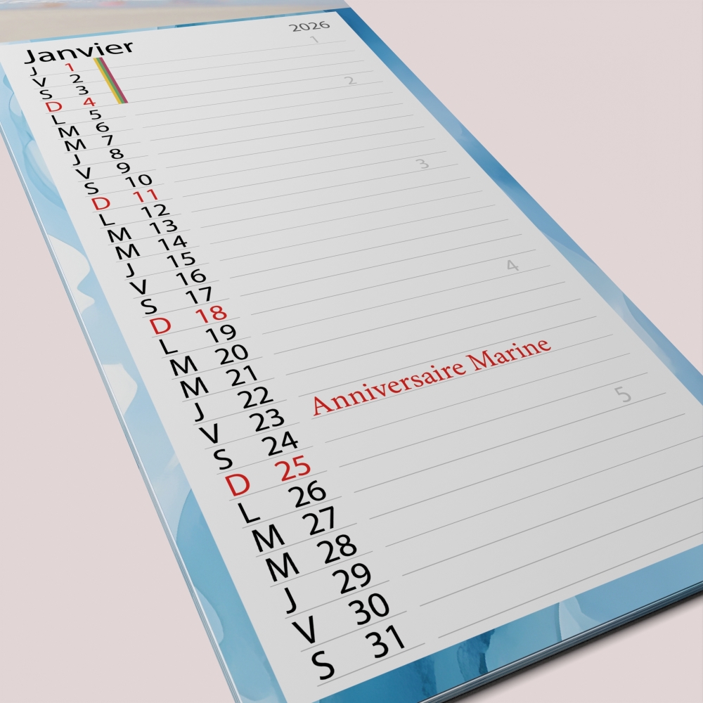 Calendrier photo mural Cuisine