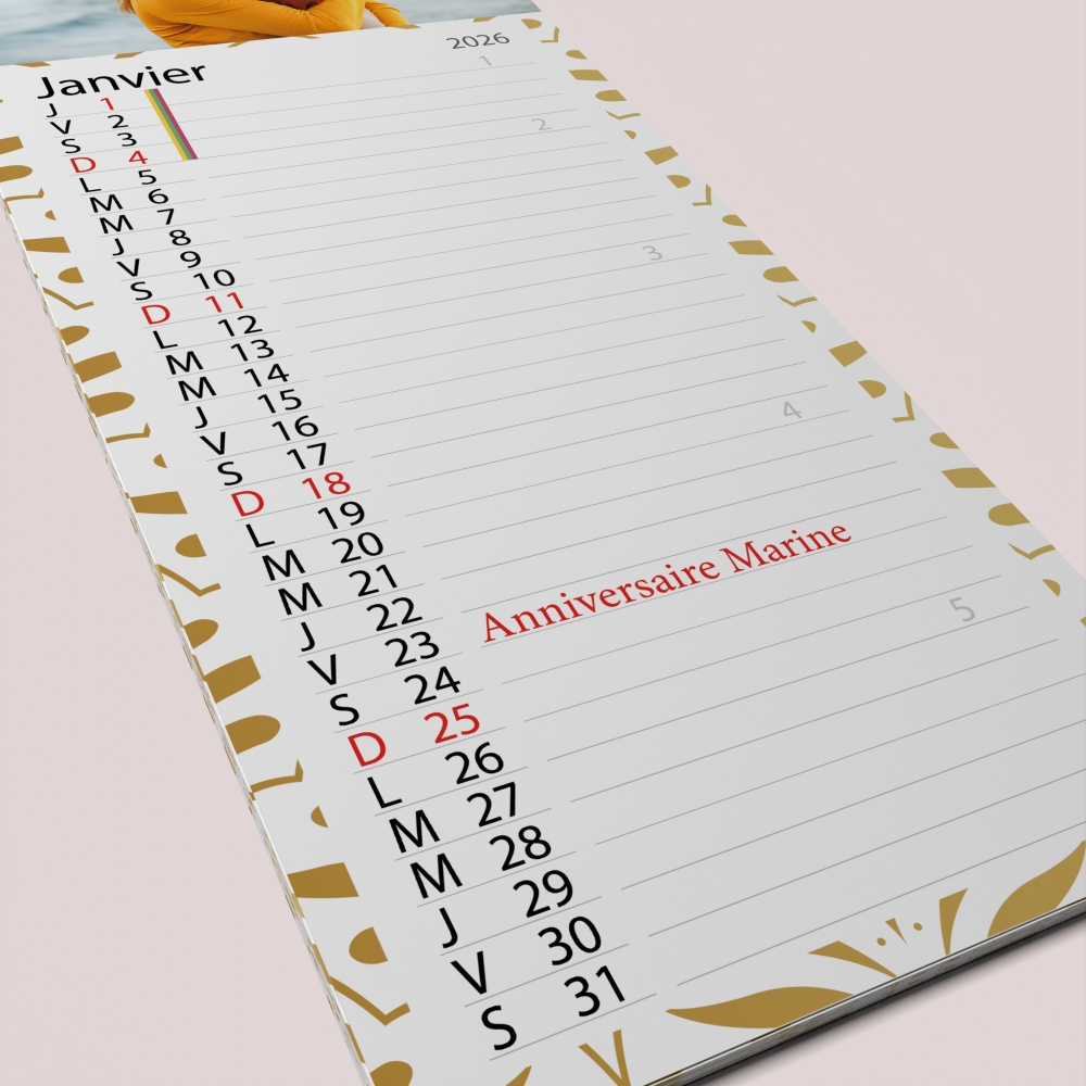 Calendrier photo mural Cuisine