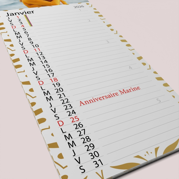 Calendrier photo mural Cuisine