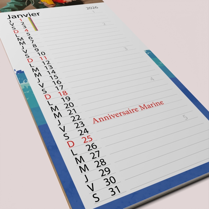 Calendrier photo mural Cuisine