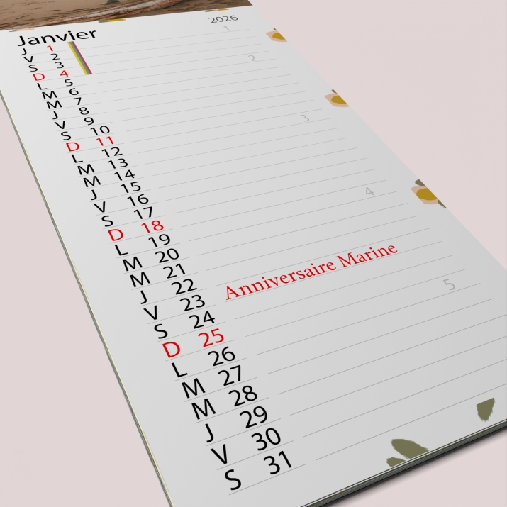 Calendrier photo mural Cuisine