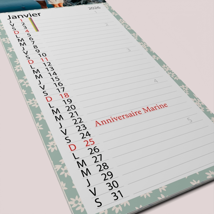 Calendrier photo mural Cuisine