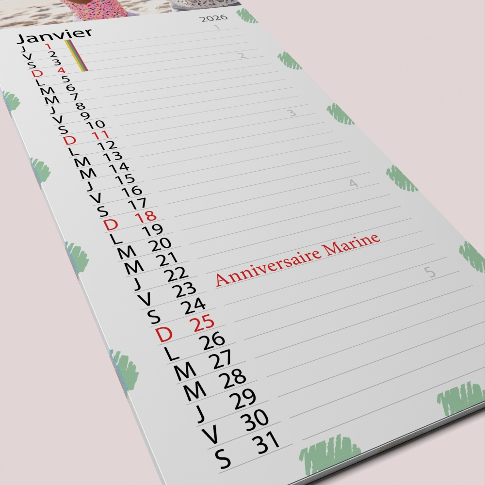Calendrier photo mural Cuisine