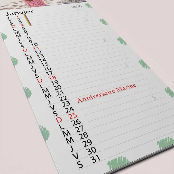 Calendrier photo mural Cuisine