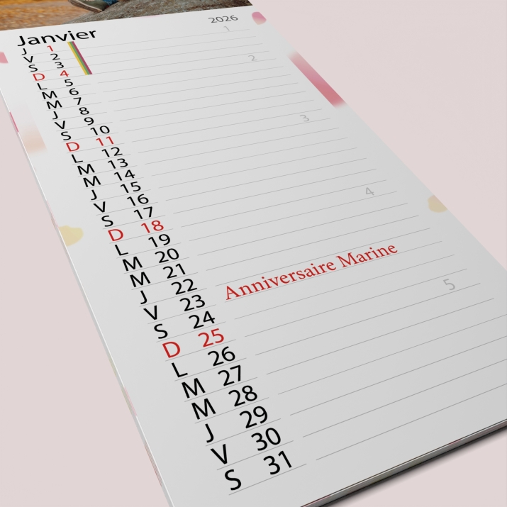 Calendrier photo mural Cuisine