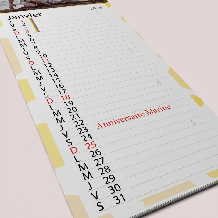 Calendrier photo mural Cuisine