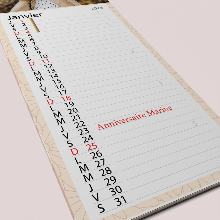 Calendrier photo mural Cuisine