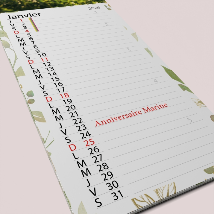 Calendrier photo mural Cuisine