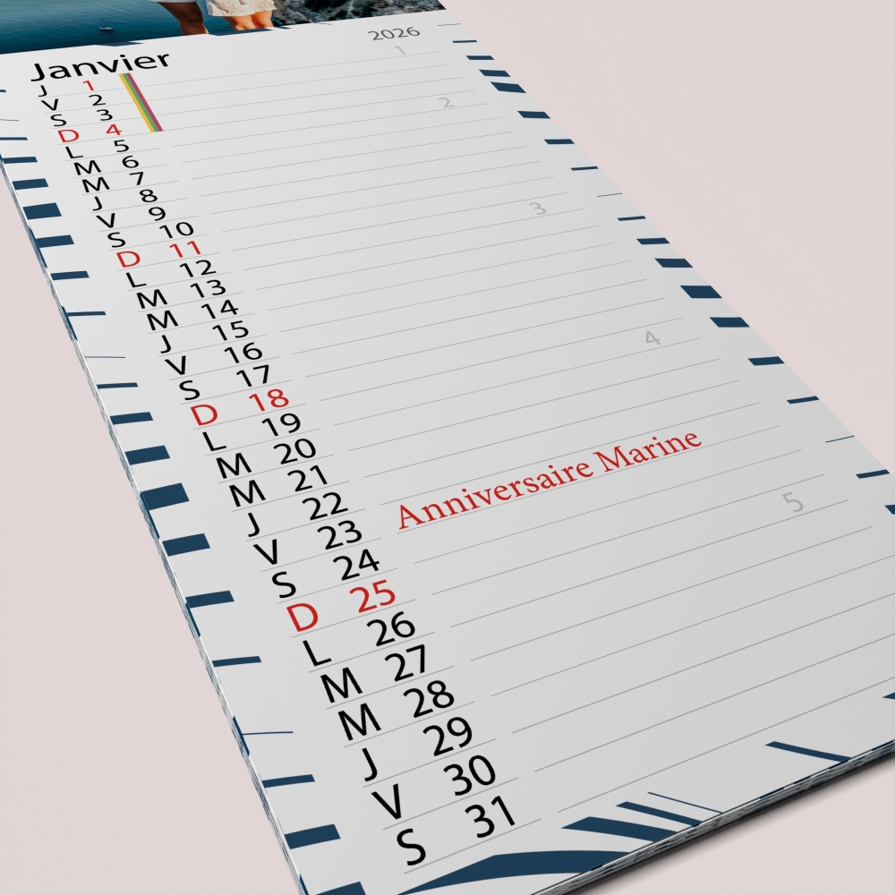Calendrier photo mural Cuisine