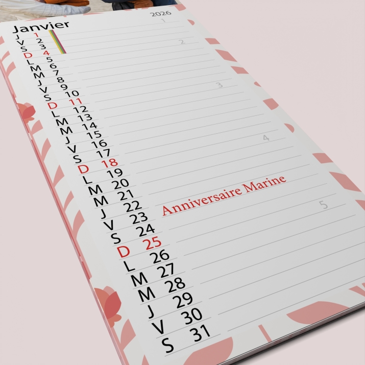 Calendrier photo mural Cuisine