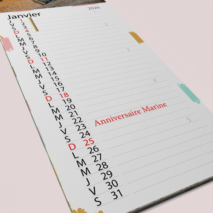 Calendrier photo mural Cuisine