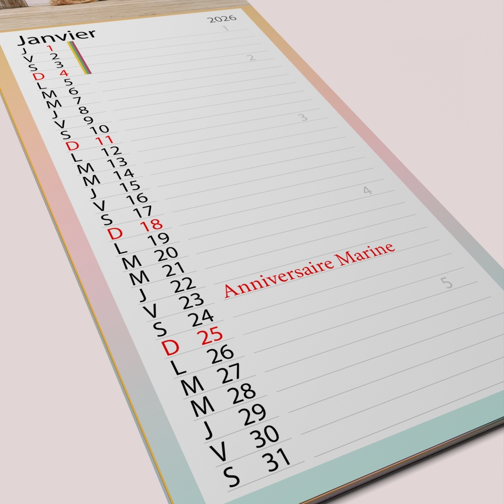 Calendrier photo mural Cuisine