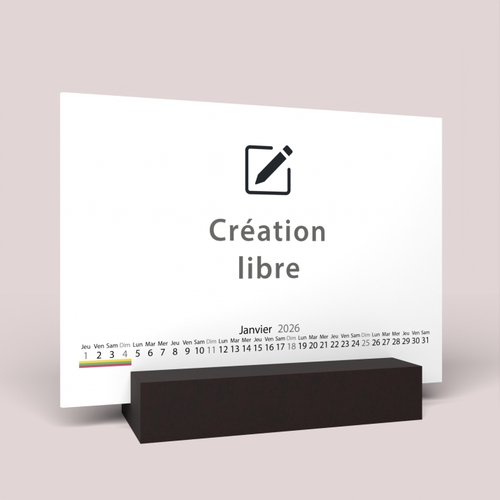Calendrier sur bois pano
