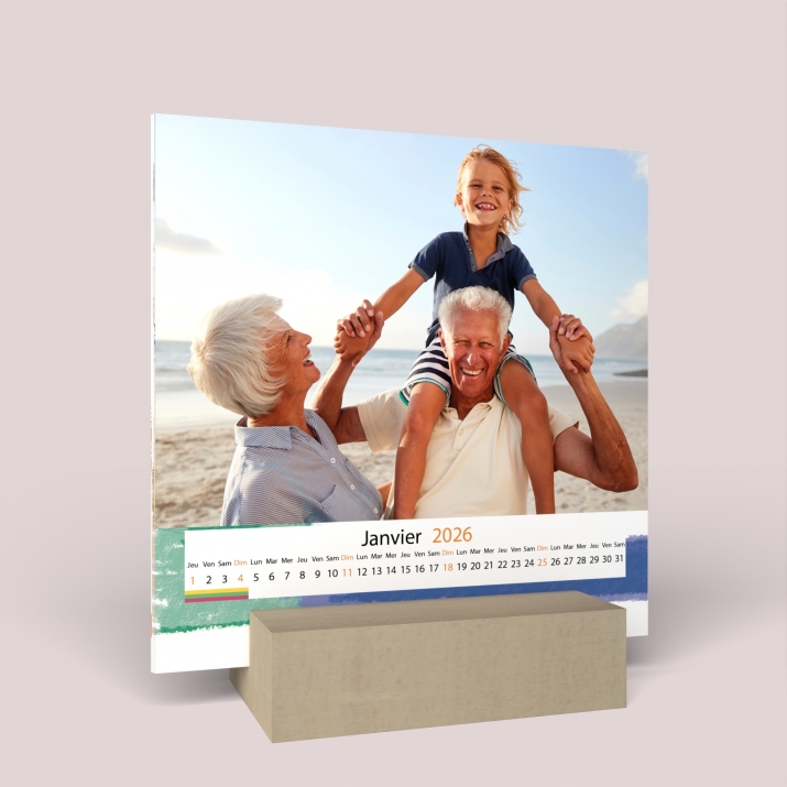 Calendrier sur bois carré