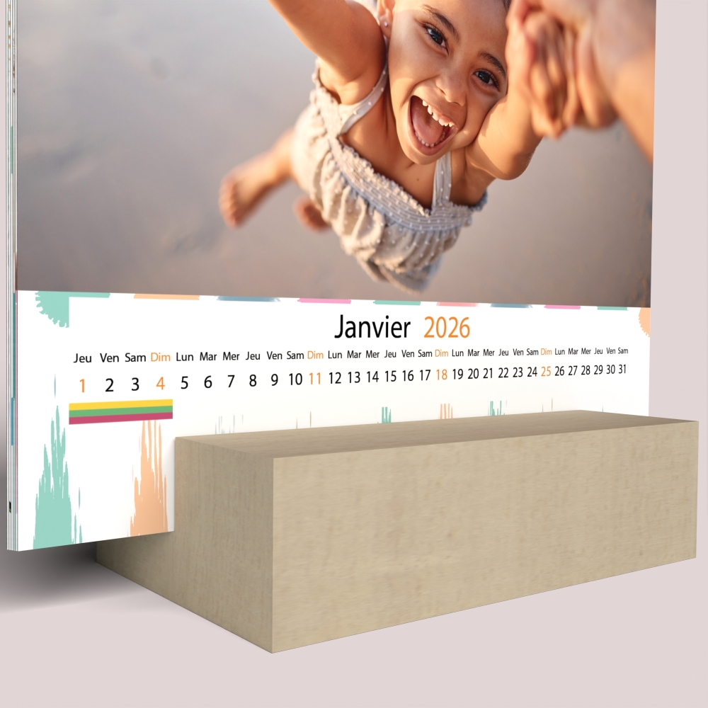 Calendrier sur bois carré