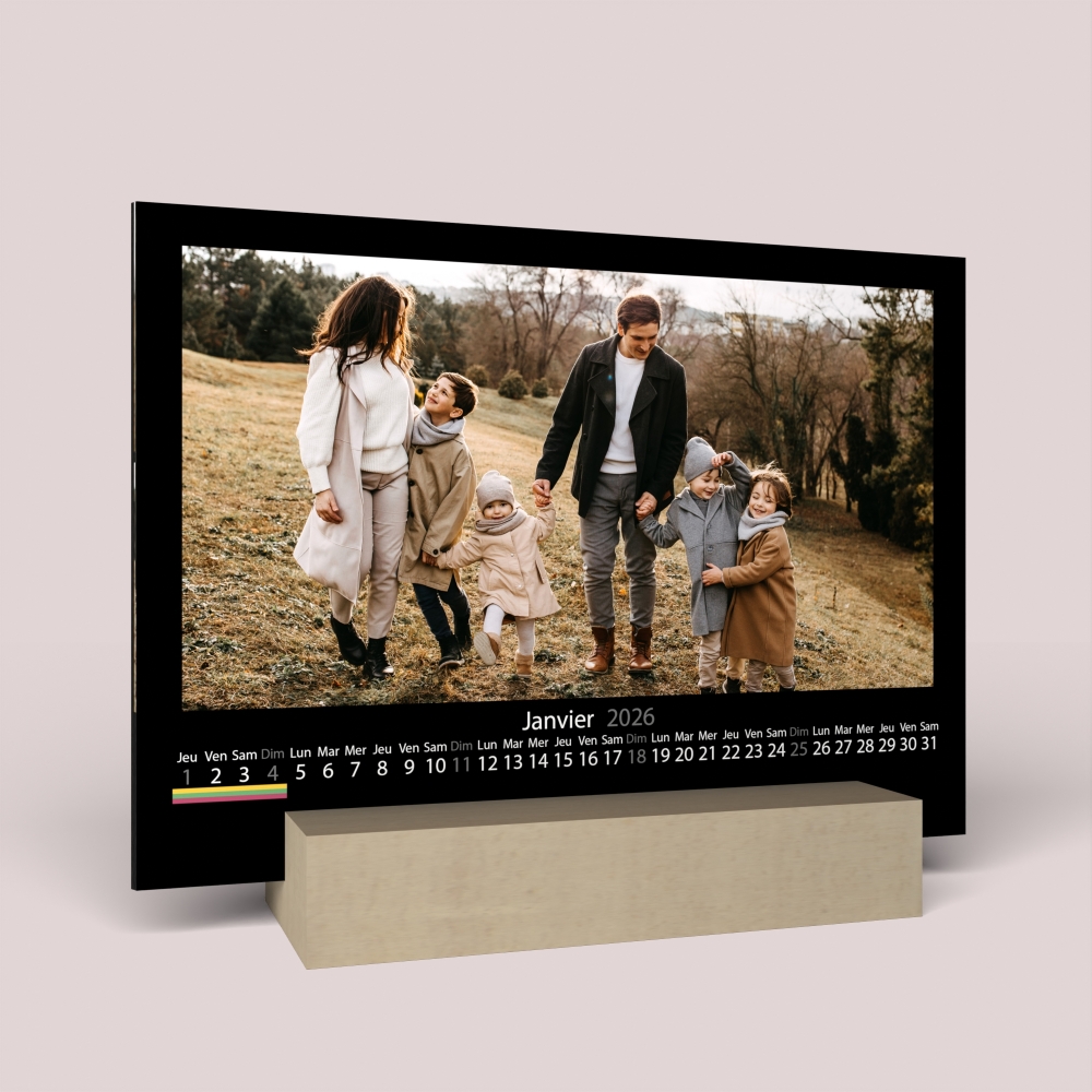 Calendrier sur bois pano