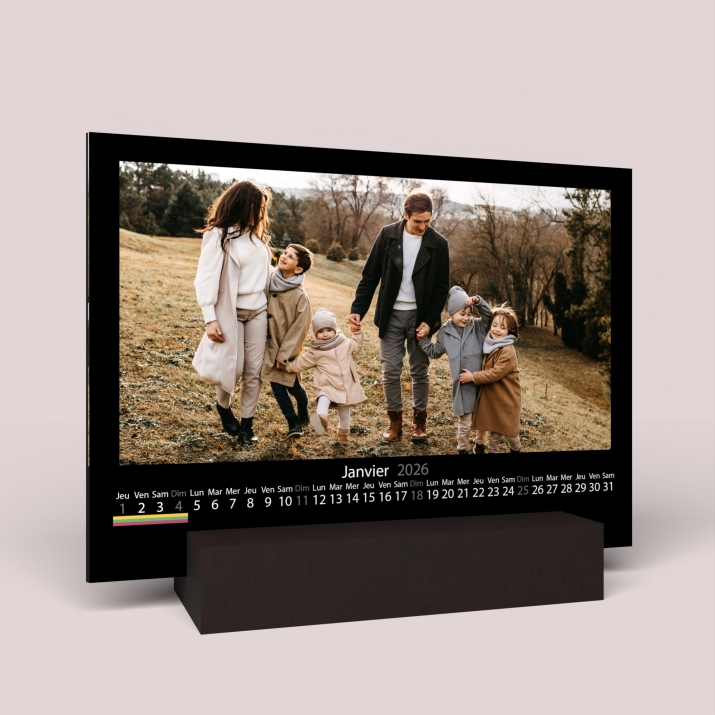 Calendrier sur bois pano